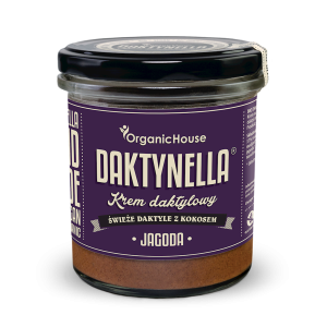 49089KREM KOKOS - DAKTYLE MEDJOOL - JAGODA BEZGLUTENOWY BIO 280 g - ORGANICHOUSE (DAKTYNELLA)-1