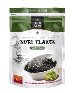 49134PŁATKI NORI WASABI BEZGLUTENOWE 40 g - SEN SOY-1
