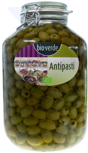 9033OLIWKI ZIELONE BEZ PESTKI Z ZIOŁAMI W OLEJU BIO 4,55 kg (SŁOIK) - BIO VERDE-1