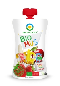 8878MUS TRUSKAWKOWO - BANANOWO - JABŁKOWY BIO 90 g - BIO FOOD-1