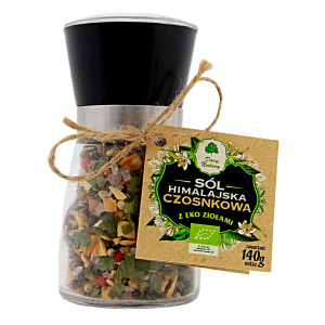 9119SÓL HIMALAJSKA W MŁYNKU Z ZIOŁAMI CZOSNKOWA BIO 140 g - DARY NATURY-1